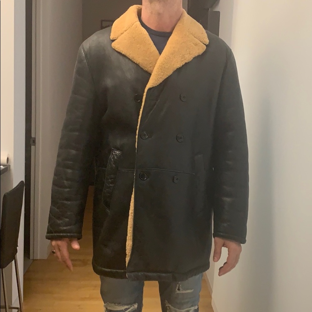 Boss Leather and shearling men’s coat XL